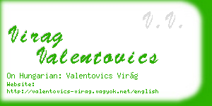 virag valentovics business card