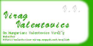 virag valentovics business card